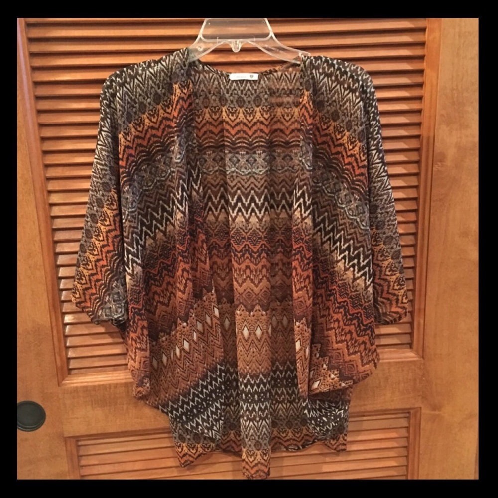Beautiful Soprano earth tone sheer kimono
